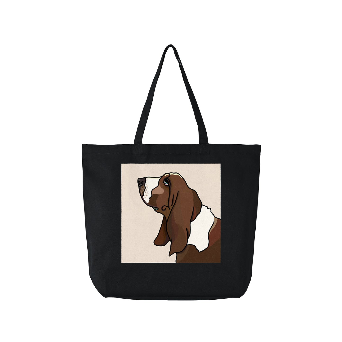 Large Cotton Tote Bag #4 black image