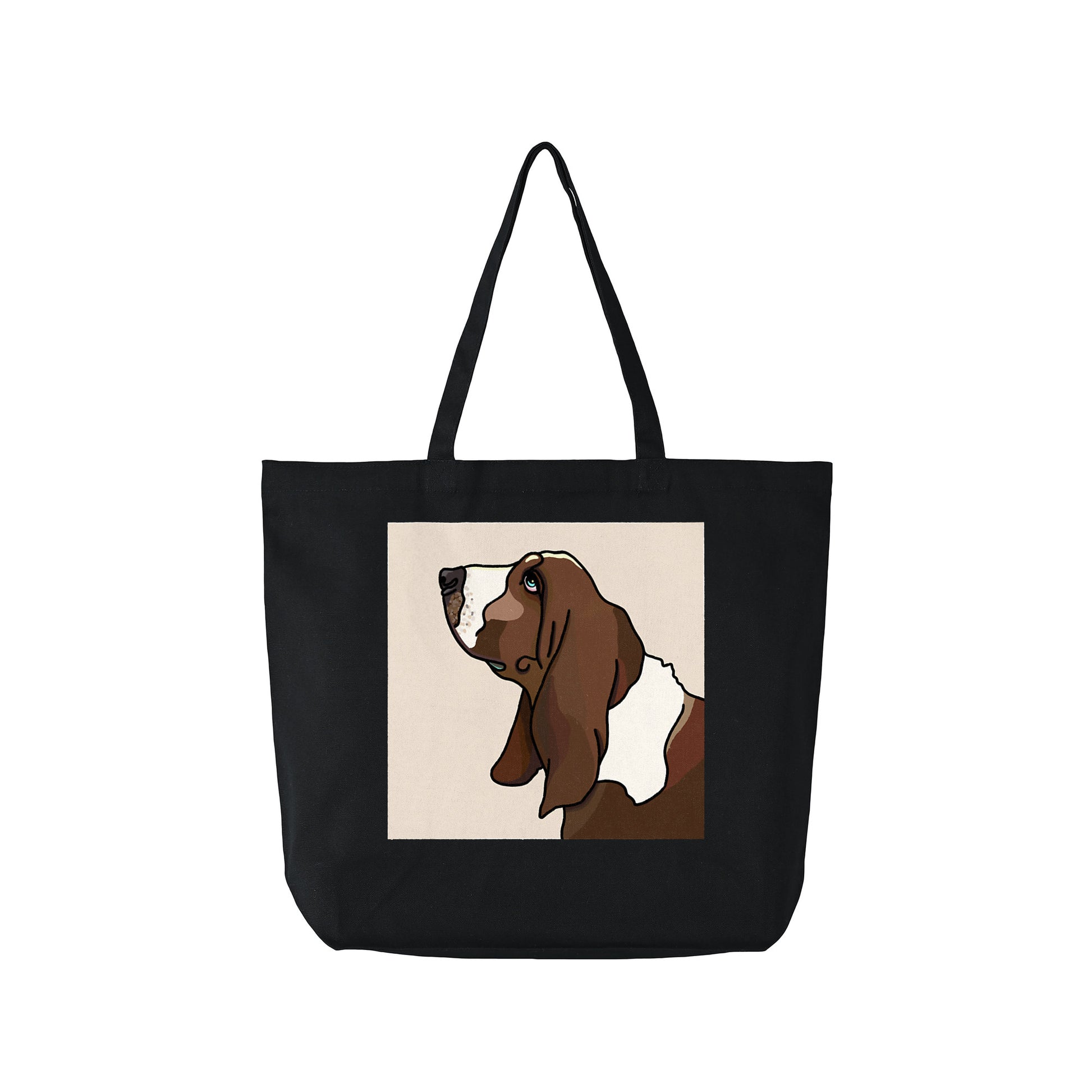 Large Cotton Tote Bag #4 black image