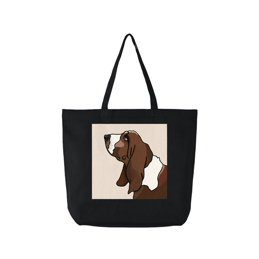 Large Cotton Tote Bag #4 black image