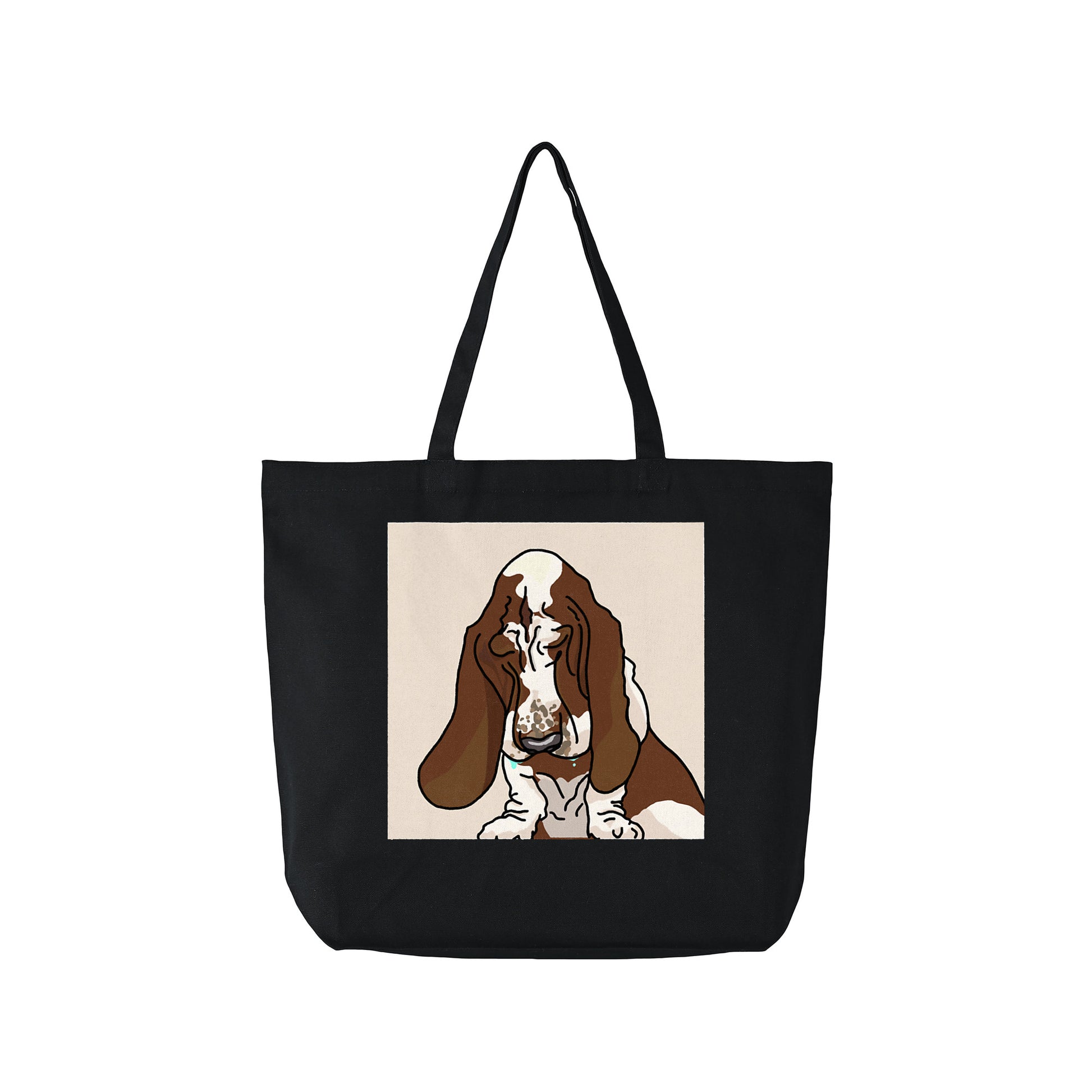 Large Cotton Tote Bag #5 black image