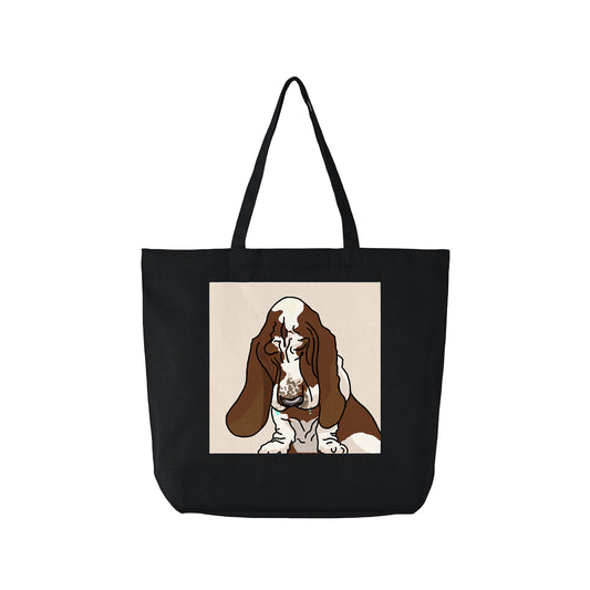 Large Cotton Tote Bag #5 black image