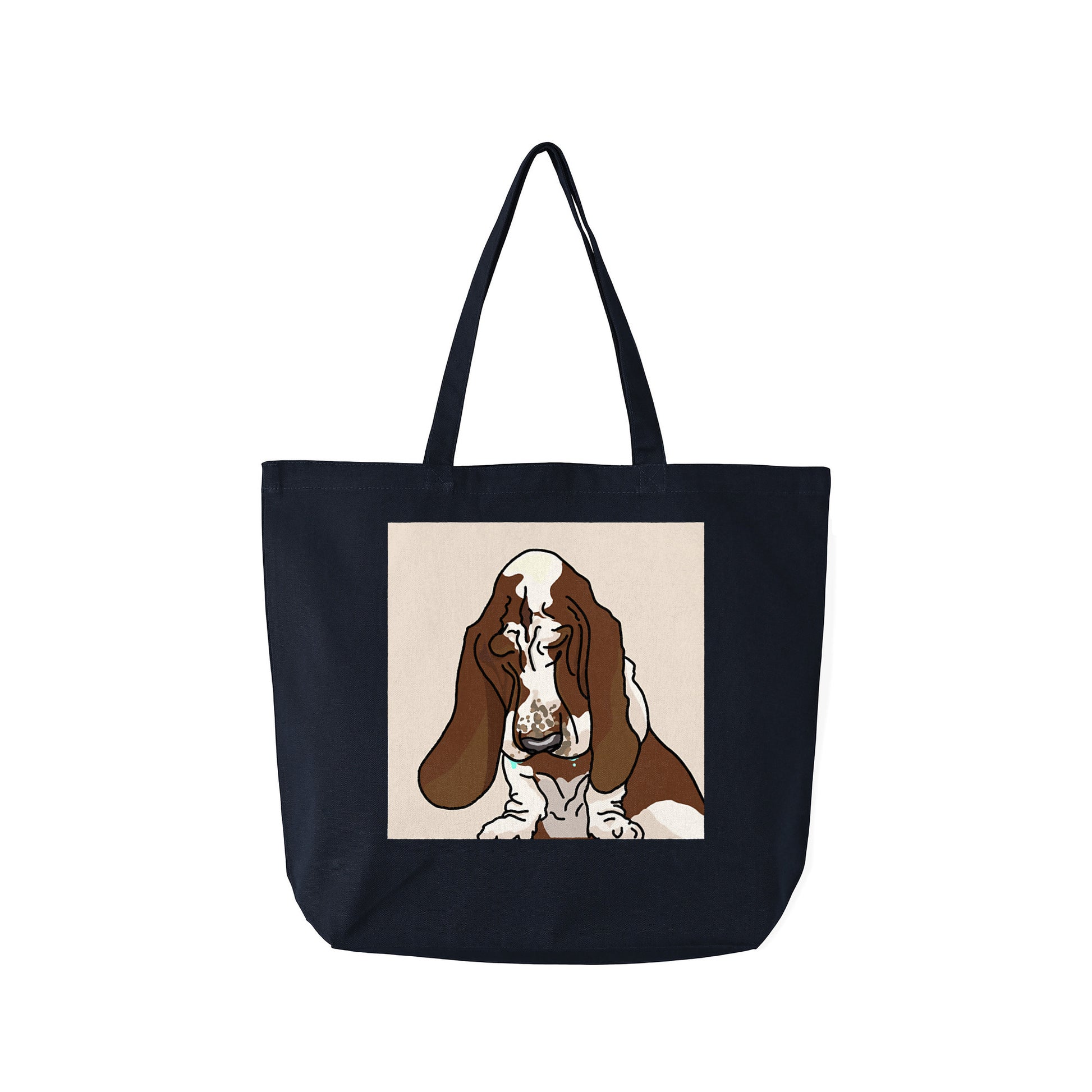 Large Cotton Tote Bag #5 navy image