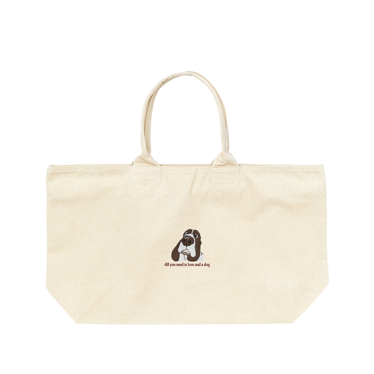 Large Canvas Travel Tote with Zipper #2 [Embroidered]