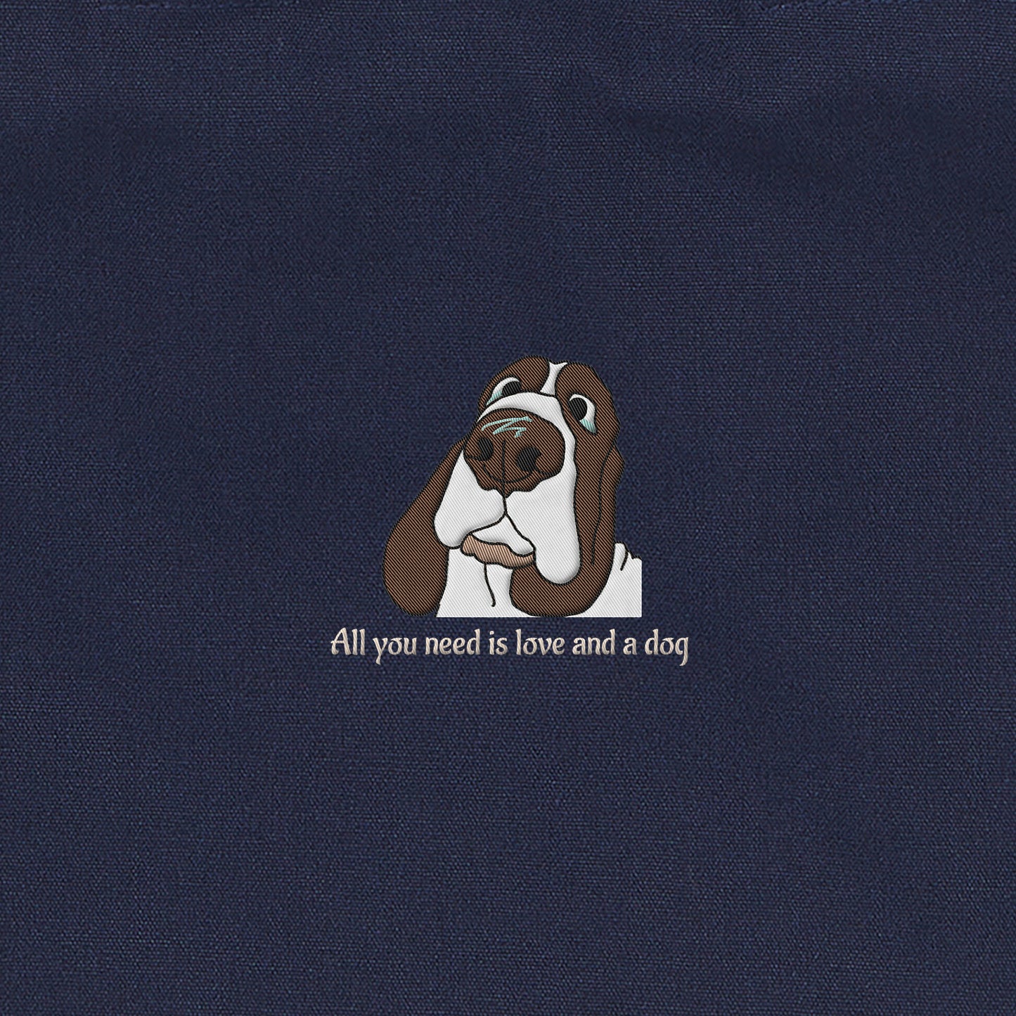 Large Canvas Travel Tote with Zipper #2 [Embroidered]