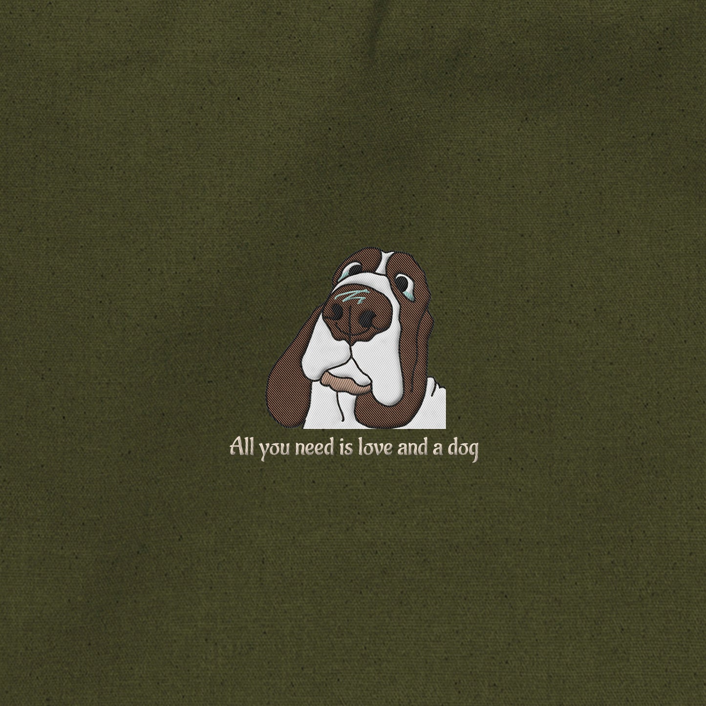 Large Canvas Travel Tote with Zipper #2 [Embroidered]