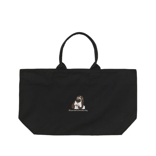 Large Canvas Travel Tote with Zipper #2 [Embroidered]