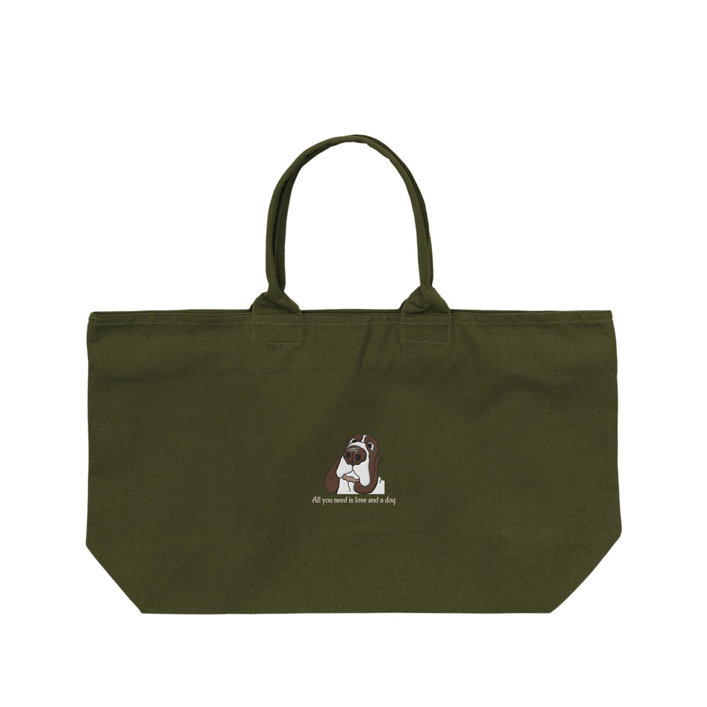 Large Canvas Travel Tote with Zipper #2 [Embroidered]